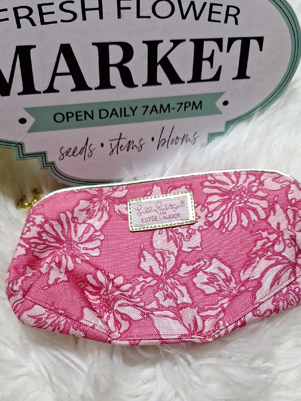 Lilly Pulitzer Pink Floral Cosmetic Pouch